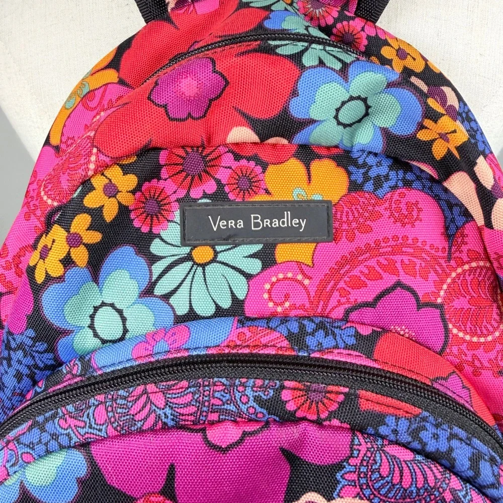 Vera Bradley Multicolor Floral Mini Backpack in Pink, Red, Blue, Orange